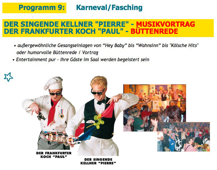 Rick Mayfield Entertainment Frankfurt - Karneval-Vorträge - Büttenreden