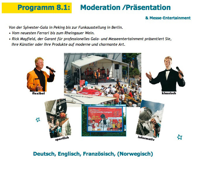 Rick Mayfield Entertainment Frankfurt Moderation
