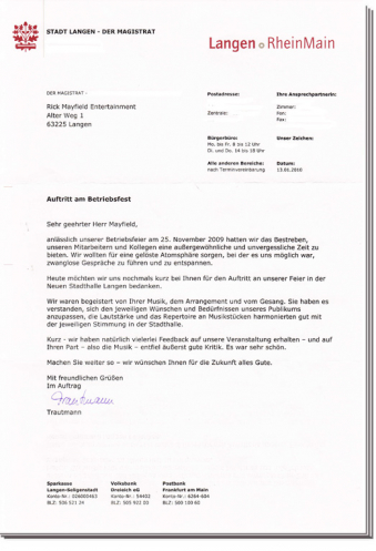 Rick Mayfield Entertainment Frankfurt - Referenzen 09