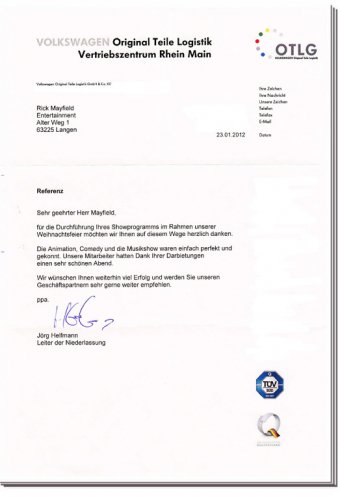 Rick Mayfield Entertainment Frankfurt - Referenzen 04